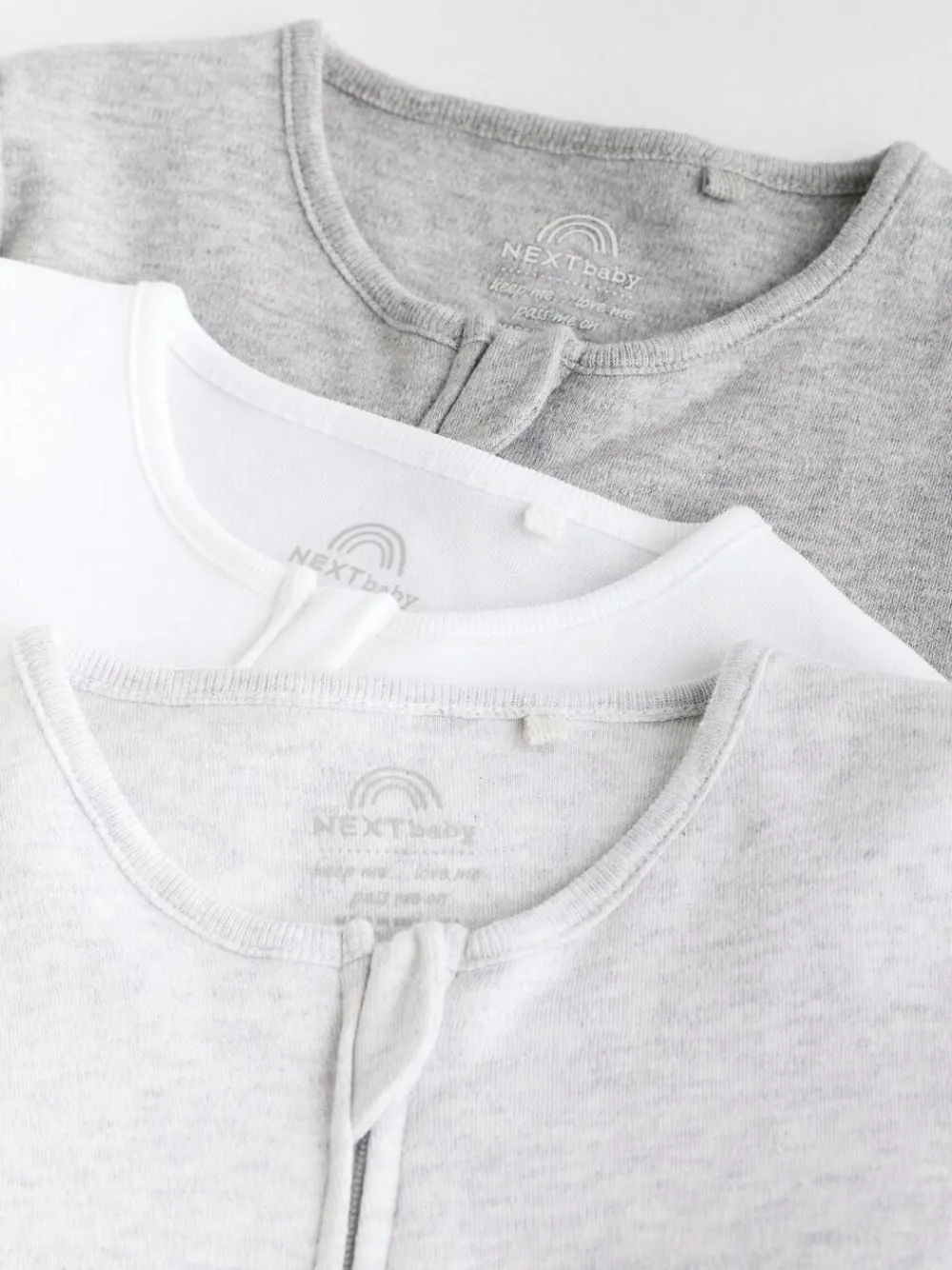 Next Essential Zipped 100% Cotton Baby Sleepsuits 3 Pack (0-3yrs)^BOY Unisex|Nightwear