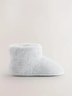 Best Next Faux Fur Boot Slippers Grey