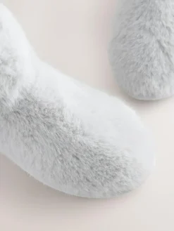 Best Next Faux Fur Boot Slippers Grey