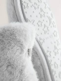 Best Next Faux Fur Boot Slippers Grey