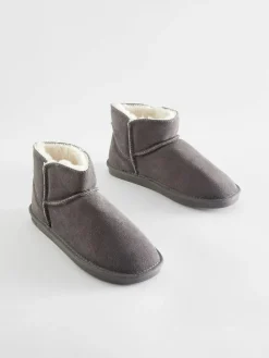 Next Faux Fur Lined Suede Slipper Boots^Women Slippers