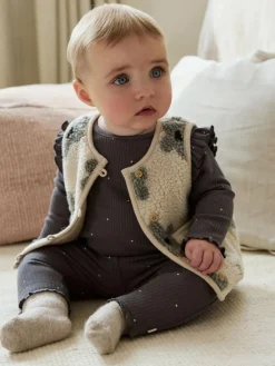 Next Baby Long Sleeve Top and Leggings with Gilet Set 3 Piece (0mths-2yrs)^ Baby Girls|Baby Winter Clothing