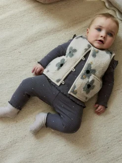 Next Baby Long Sleeve Top and Leggings with Gilet Set 3 Piece (0mths-2yrs)^ Baby Girls|Baby Winter Clothing