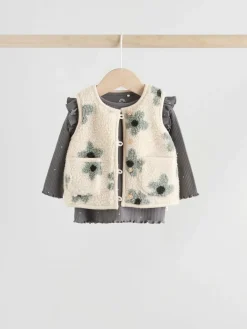 Next Baby Long Sleeve Top and Leggings with Gilet Set 3 Piece (0mths-2yrs)^ Baby Girls|Baby Winter Clothing