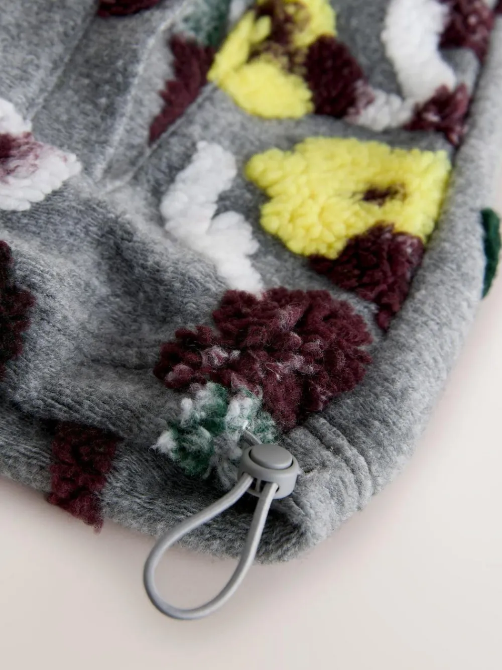 Discount Next Grey Floral Jacquard Floral Jaquarded Borg Half Zip Neck Fleece Sweatshirt