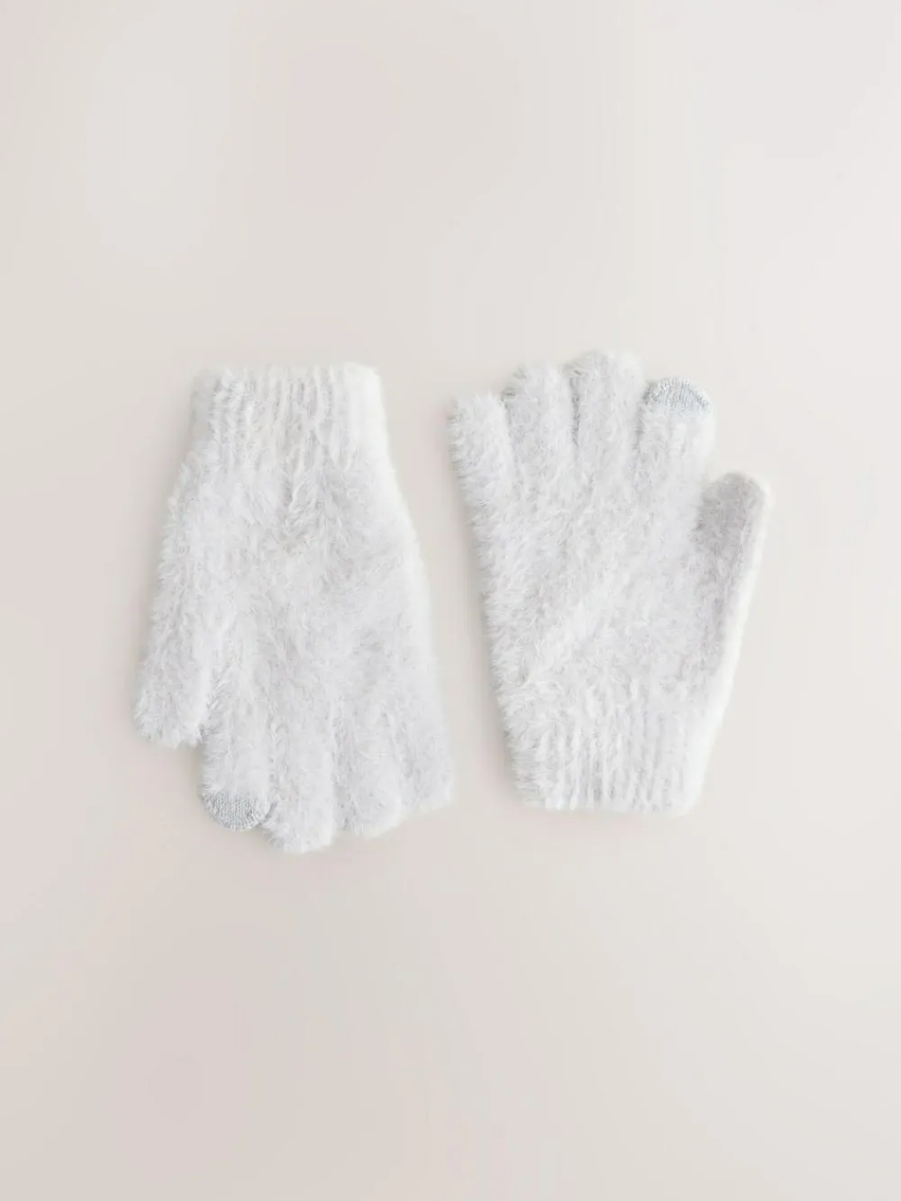 Next Grey Fluffy Gloves (3-16yrs)^ Hats, Gloves & Scarves