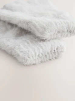 Next Grey Fluffy Gloves (3-16yrs)^ Hats, Gloves & Scarves