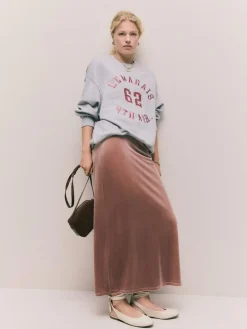 Next Grey Graphic Satin Applique 'Le Marais' City Longsleeve Crewneck Sweatshirt^Women Nightwear|Hoodies & Sweatshirts