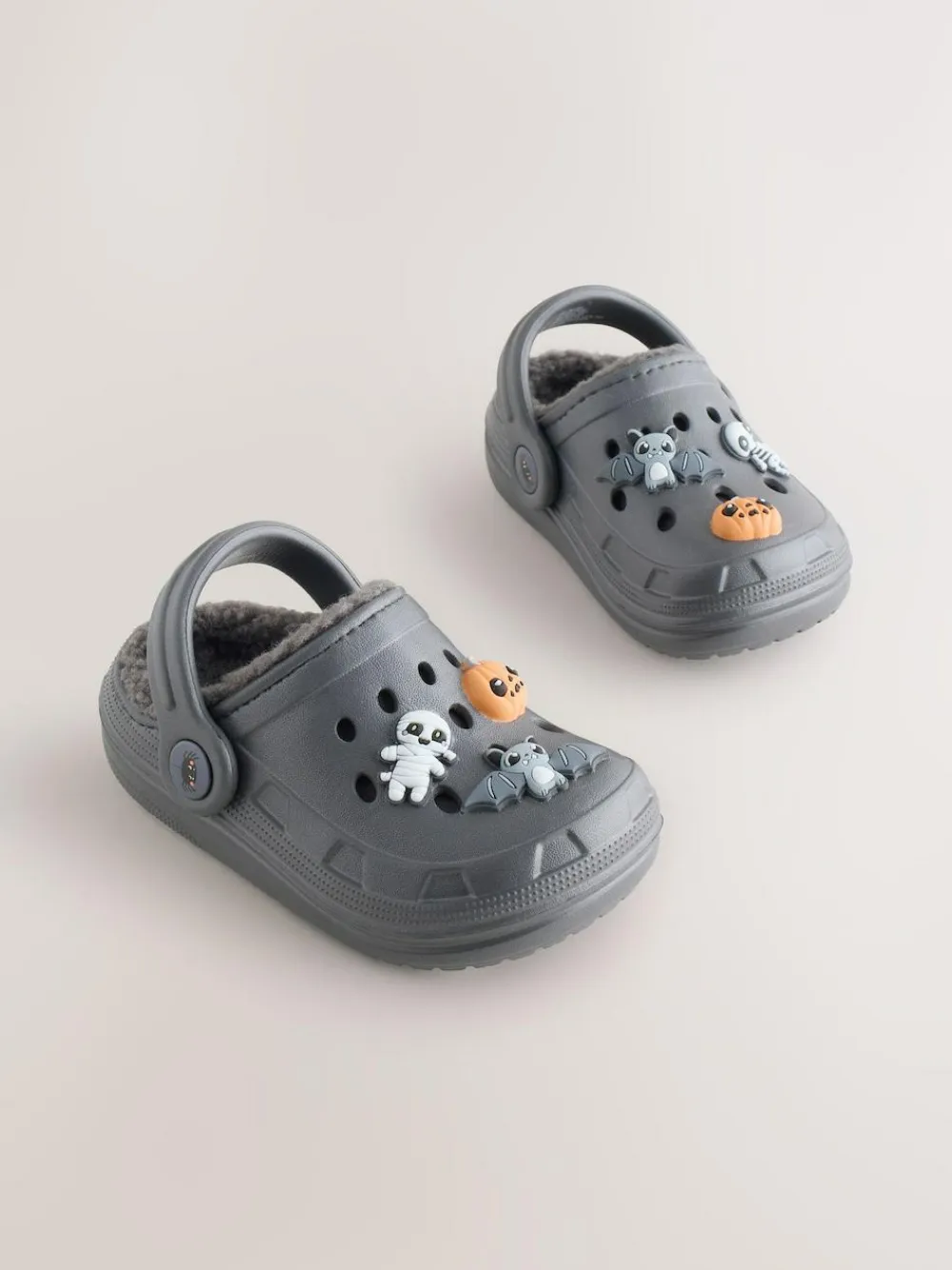 New Next Grey Halloween Warm Lined Slipper Clogs