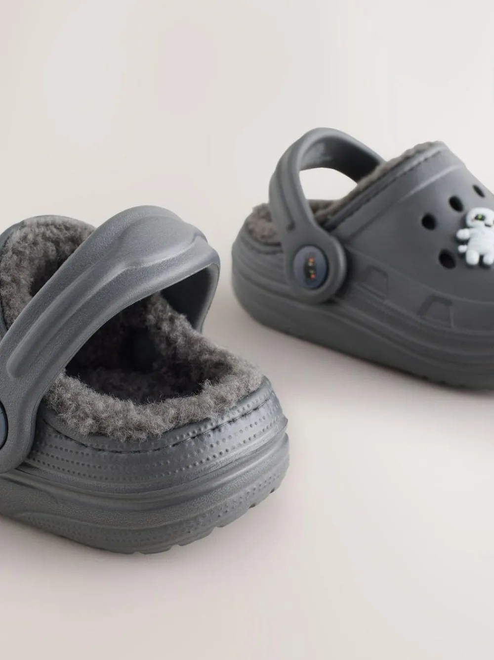 New Next Grey Halloween Warm Lined Slipper Clogs