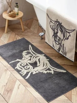 Hot Next Grey Hamish 100% Cotton Runner Bath Mat