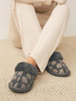New Next Grey Hamish Suede Mule Slippers