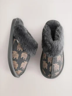 New Next Grey Hamish Suede Mule Slippers