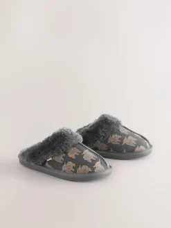 New Next Grey Hamish Suede Mule Slippers