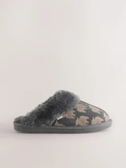 New Next Grey Hamish Suede Mule Slippers
