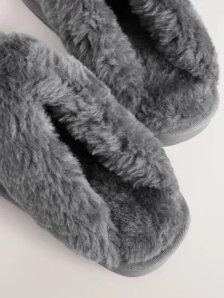 New Next Grey Hamish Suede Mule Slippers