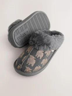 New Next Grey Hamish Suede Mule Slippers
