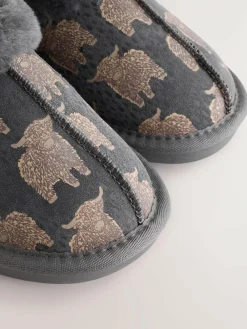 New Next Grey Hamish Suede Mule Slippers