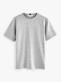Online Next Grey Heavyweight Short Sleeve Crew Neck T-Shirt