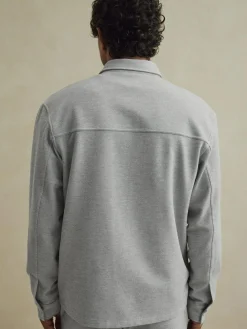 Next Grey Jersey Twill Popper Shacket^ Shirts|Occasionwear
