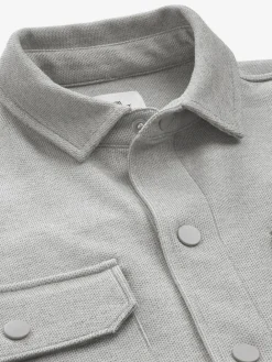 Next Grey Jersey Twill Popper Shacket^ Shirts|Occasionwear