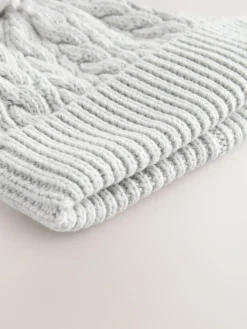 Next Knitted Cable Pom Beanie^BOY Hats & Scratch Mitts|Newborn Accessories