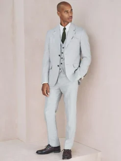 Next Linen Blend Texture Suit Waistcoat^ Vests