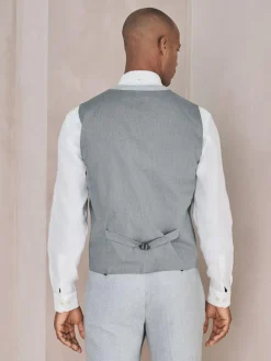 Next Linen Blend Texture Suit Waistcoat^ Vests