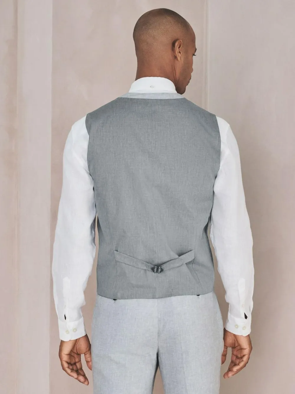 Next Linen Blend Texture Suit Waistcoat^ Vests
