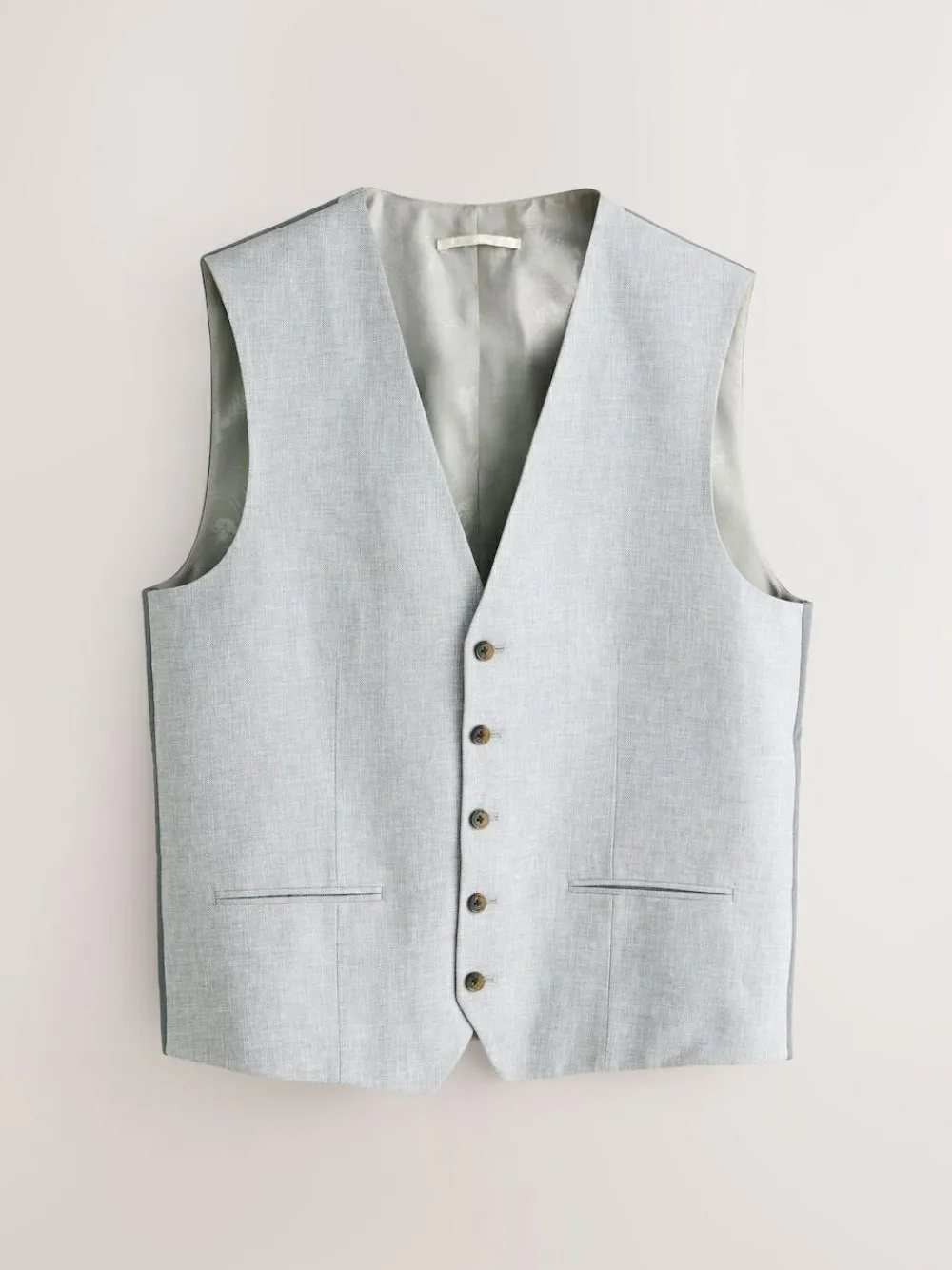 Next Linen Blend Texture Suit Waistcoat^ Vests