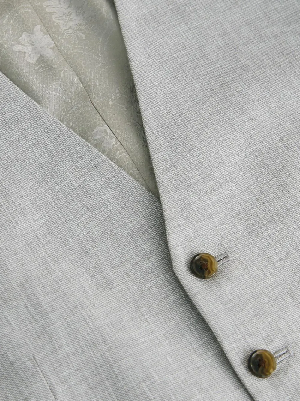 Next Linen Blend Texture Suit Waistcoat^ Vests