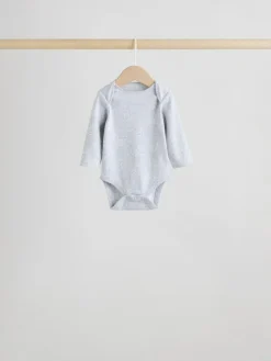 Next Grey Long Sleeved Baby Bodysuits 5 Pack^BOY Unisex|Bodysuits & Vests
