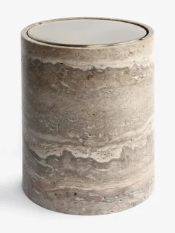 Next Grey Marble N. Premium Swing Bin^ Bathroom Accessories