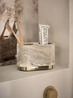 Best Next Grey Marble N. Premium Toothbrush Tidy