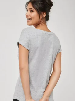Best Next Grey Marl Cap Sleeve T-Shirt