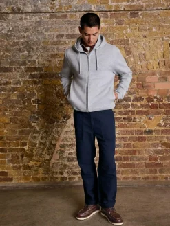 Next Cotton Rich Heavyweight Jersey Full Zip Hoodie Grey Marl