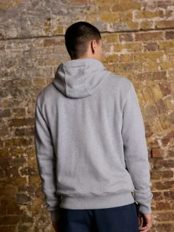 Next Cotton Rich Heavyweight Jersey Full Zip Hoodie Grey Marl