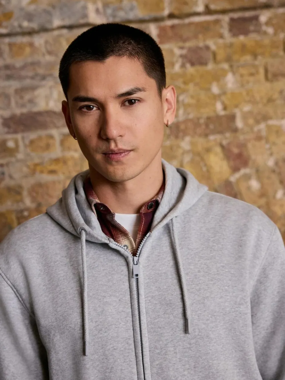 Next Cotton Rich Heavyweight Jersey Full Zip Hoodie Grey Marl