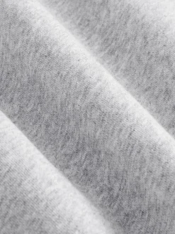 Next Cotton Rich Heavyweight Jersey Full Zip Hoodie Grey Marl