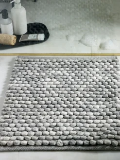 Hot Next Giant Bobble Shower Mat Grey Marl