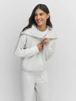 New Next Half Zip Jersey Sweatshirt Grey Marl