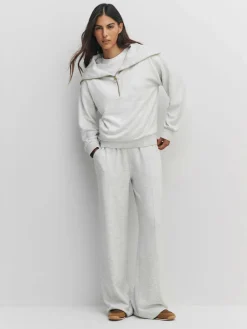 New Next Half Zip Jersey Sweatshirt Grey Marl