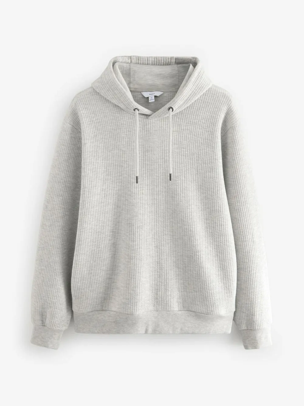 New Next Linear Texture Hoodie Grey Marl