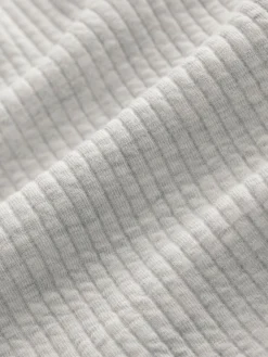 New Next Linear Texture Hoodie Grey Marl