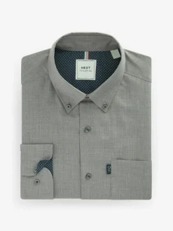 Next Grey Marl Regular Fit Button Down Easy Iron Oxford Shirt^ Shirts|Occasionwear