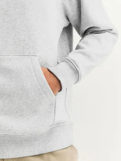 Hot Next Grey Marl Regular Fit Heavyweight Cotton Rich Jersey Hoodie