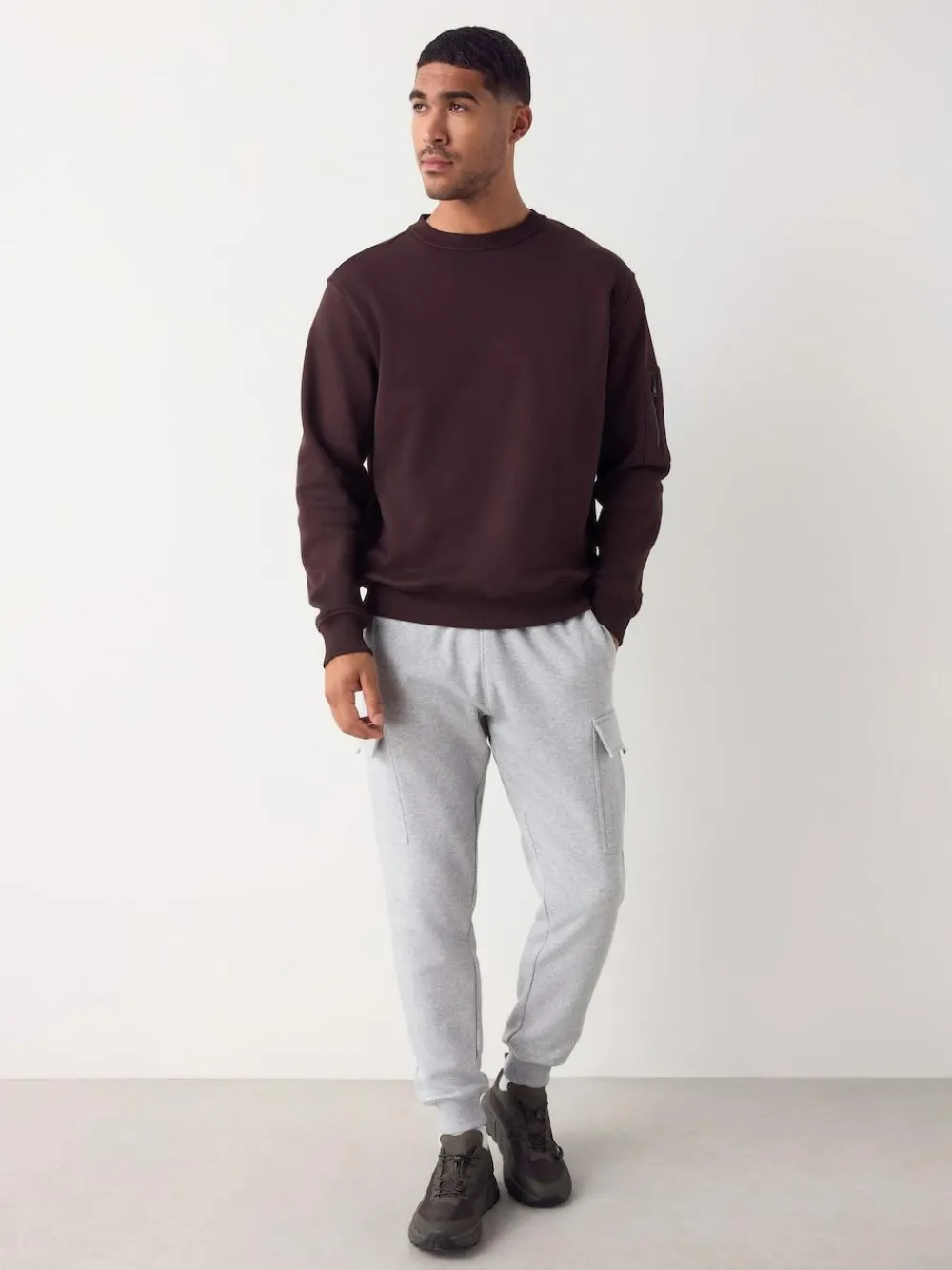 Next Slim Fit Slim Fit Brushback Heavyweight Cargo Joggers^ Joggers|Joggers