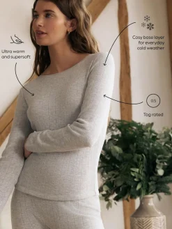 Next Thermal Maximum Warmth Cosy Pointelle Long Sleeved Top^Women Thermals