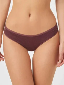 Next Grey Marl/Pink/Plum Bikini Cotton Lace Knickers 4 Pack^Women Panties