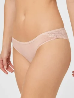 Next Grey Marl/Pink/Plum Bikini Cotton Lace Knickers 4 Pack^Women Panties